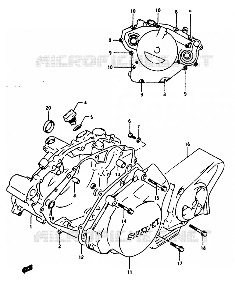 CRANKCASE COVER Suzuki MOTO 125 RG 1994  RG125FR(N/P/R)