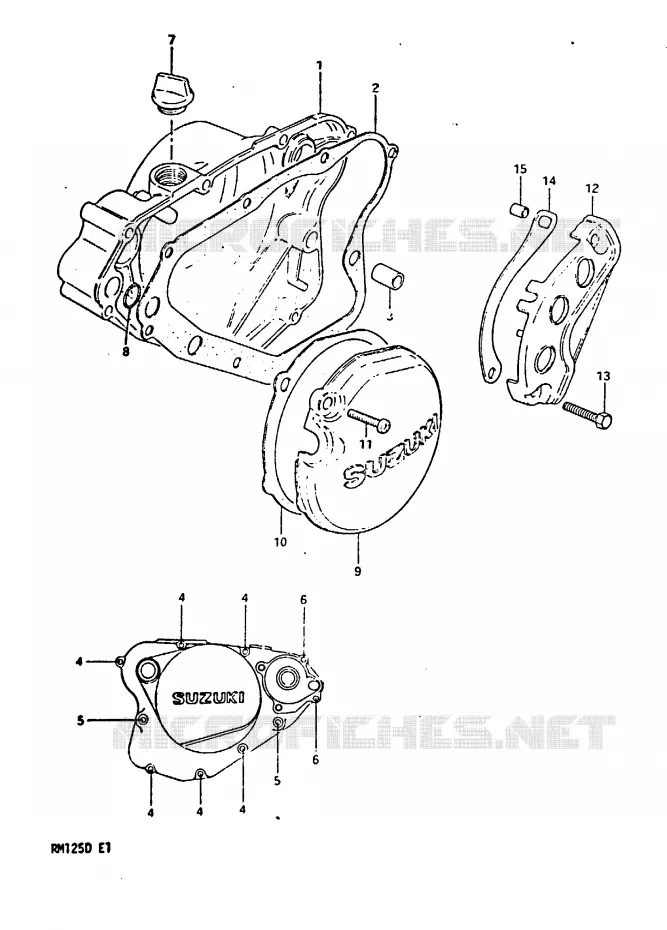 CRANKCASE COVER Suzuki MOTO 125 RM 1983  RM125D