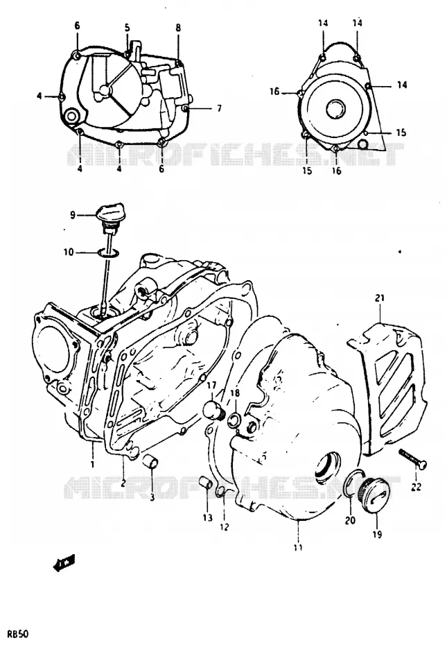 CRANKCASE COVER Suzuki MOTO 50 Autres-modeles 1987  RB50H