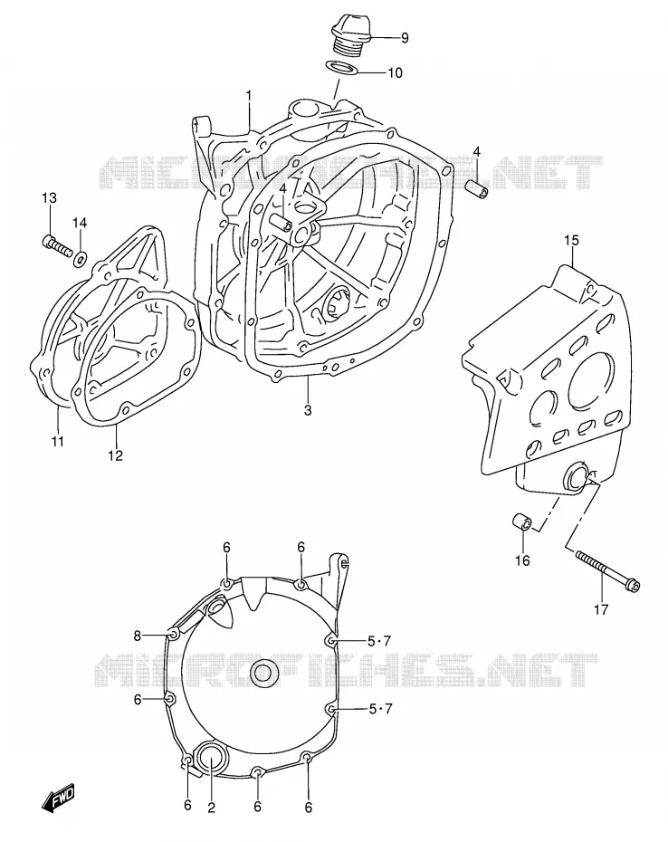 CRANKCASE COVER Suzuki MOTO 600 RF 1993  RF600RUP(E2)