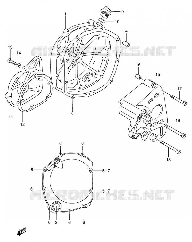 CRANKCASE COVER Suzuki MOTO 900 RF 1995  RF900RS(E2)