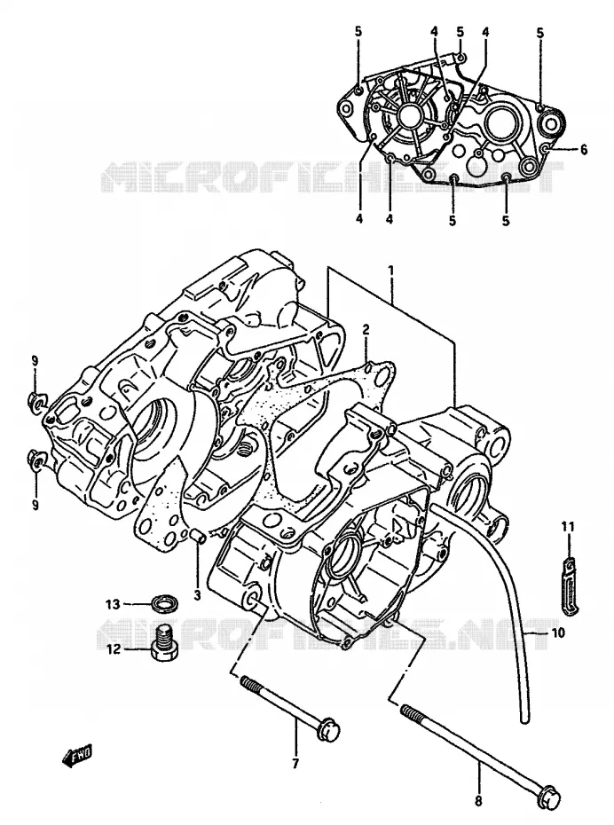 CRANKCASE (MODEL G) Suzuki MOTO 125 RM 1987  RM125H(G/H/J)