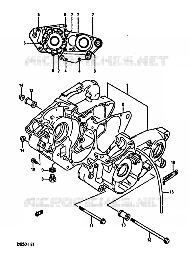 CRANKCASE (MODEL H) Suzuki MOTO 250 RM 1987  RM250H(G/H)