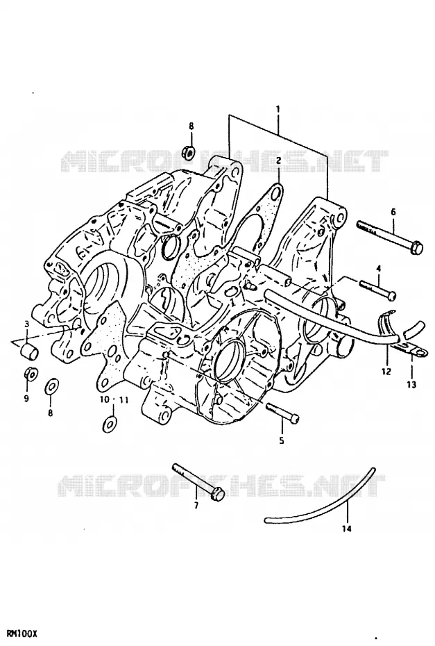 CRANKCASE Suzuki MOTO 100 RM 1992  RM100N(N/T/X)