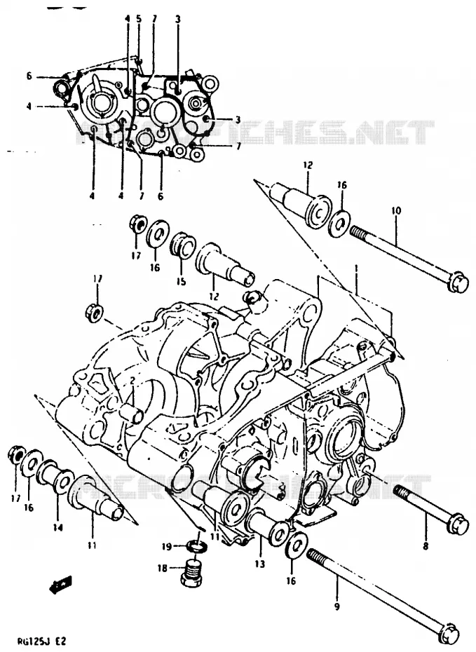 CRANKCASE Suzuki MOTO 125 RG 1987  RG125CH(G/H/J)