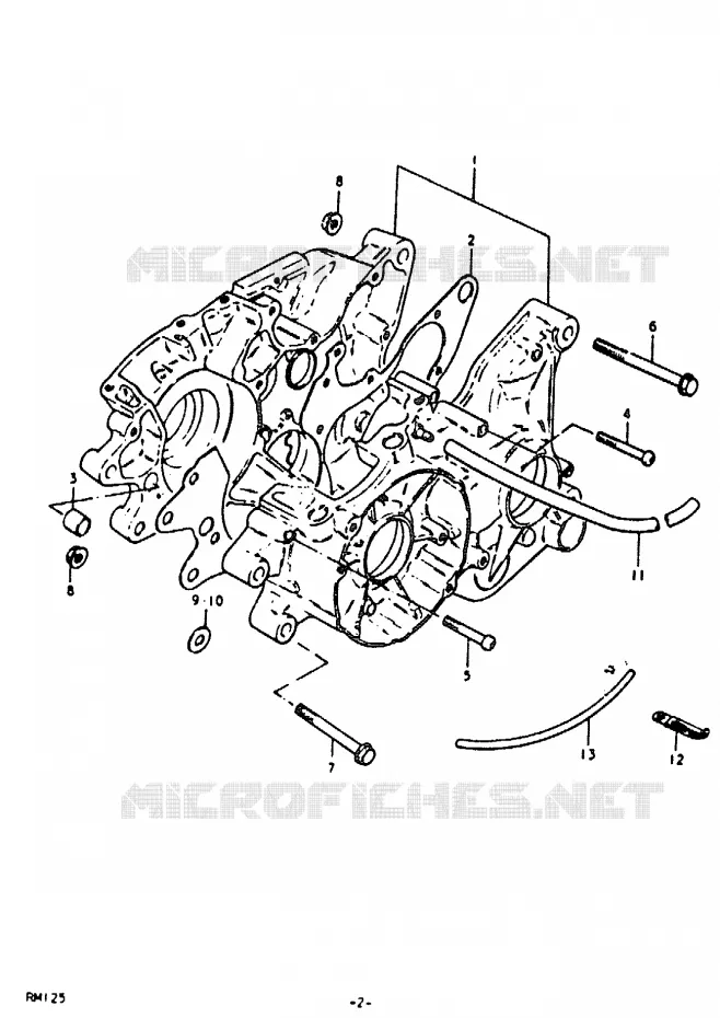 CRANKCASE Suzuki MOTO 125 RM 1980  RM125T
