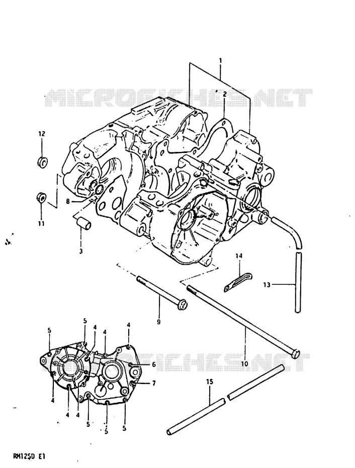 CRANKCASE Suzuki MOTO 125 RM 1983  RM125D