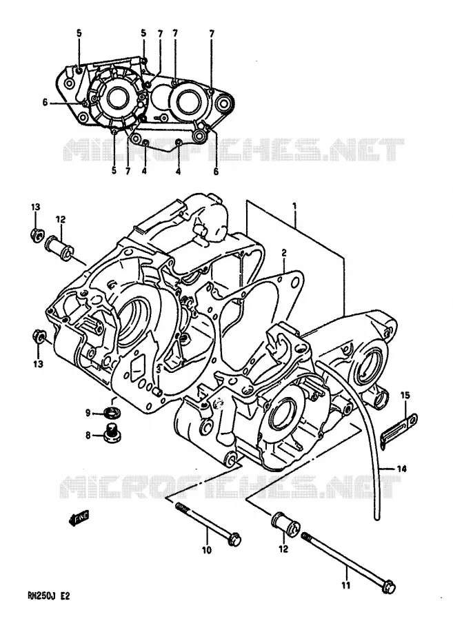 CRANKCASE Suzuki MOTO 250 RM 1988  RM250J