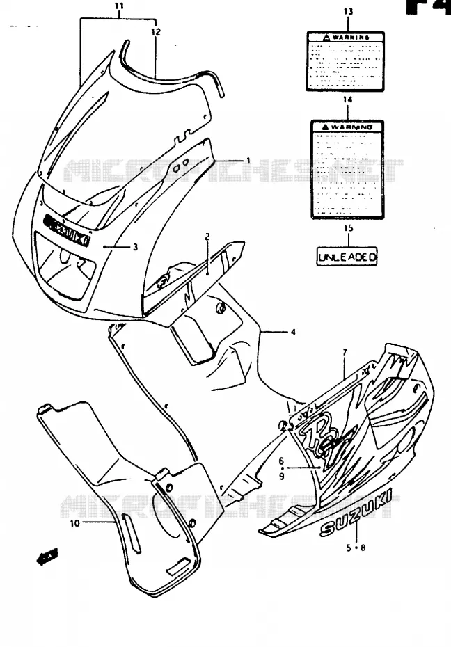 CWLING BOOY (MODEL N 019) Suzuki MOTO 125 RG 1994  RG125FR(N/P/R)