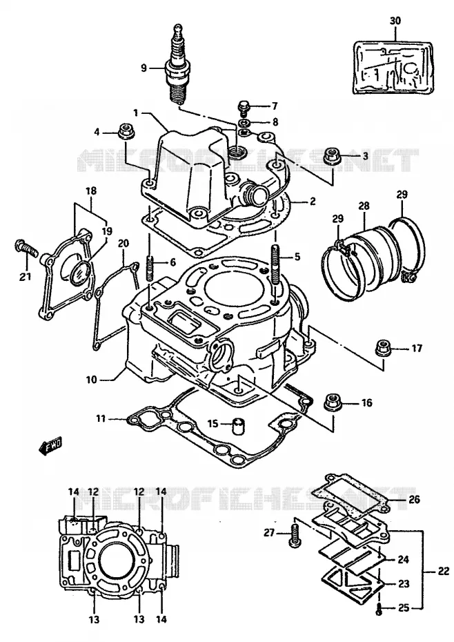 CYLINDER (MODEL G) Suzuki MOTO 125 RM 1987  RM125H(G/H/J)