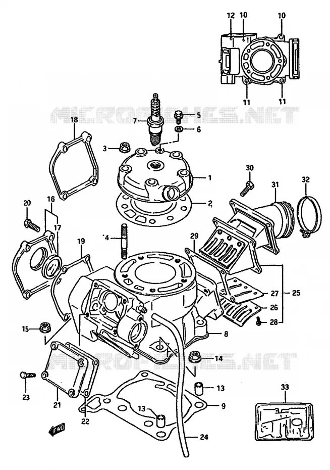 CYLINDER (MODEL H/J) Suzuki MOTO 125 RM 1987  RM125H(G/H/J)