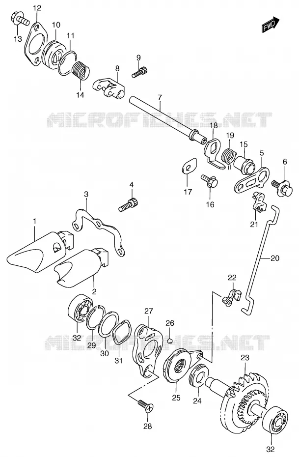 EXHAUST VALVE (MODEL Y) Suzuki MOTO 125 RM 1996  RM125T(E2)