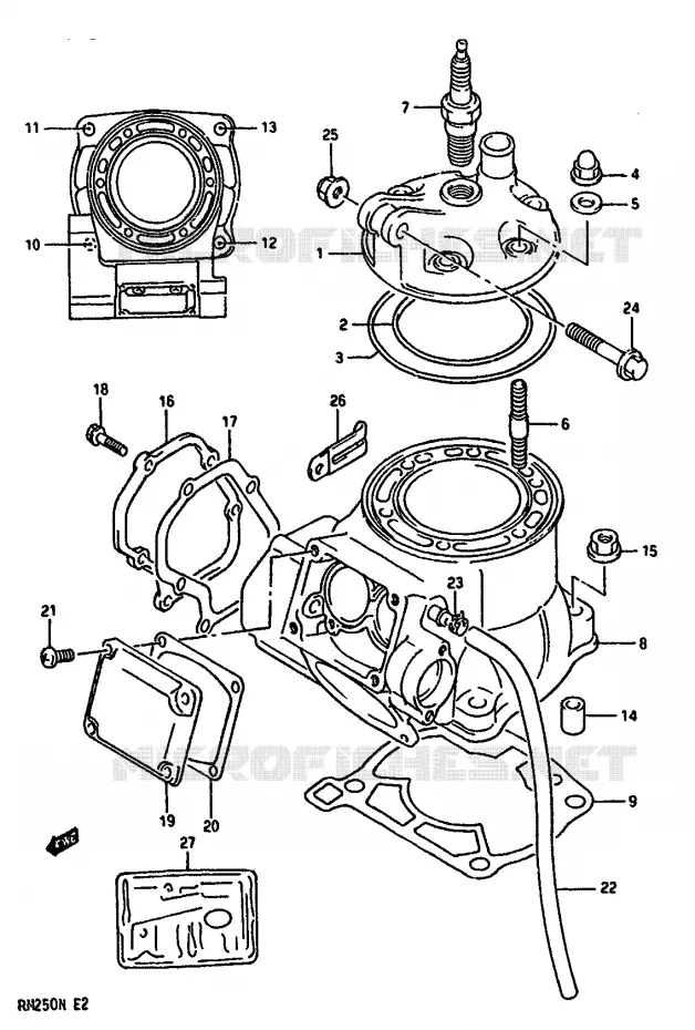 EXHAUST VALVE Suzuki MOTO 250 RM 1990  RM250L(K/L/M/N)