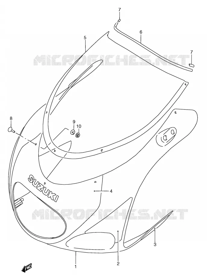 FAIRING (FOR F9H,F9J) Suzuki MOTO 250 RG 1997  RGV250V(E1)