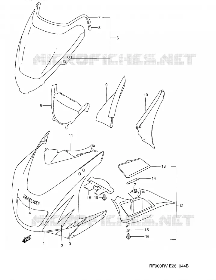 FAIRING (MODEL T/V) Suzuki MOTO 900 RF 1997  RF900RV(E28)
