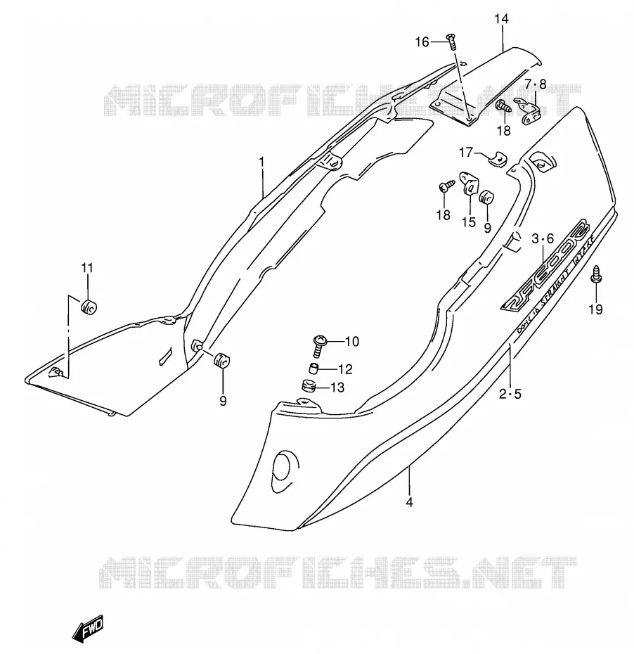FAIRING (MODEL V) Suzuki MOTO 600 RF 1997  RF600RV(E2)