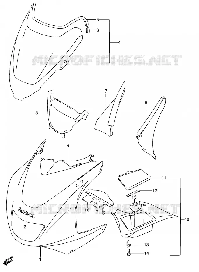 FAIRING (MODEL V) Suzuki MOTO 600 RF 1997  RF600RV(E2)