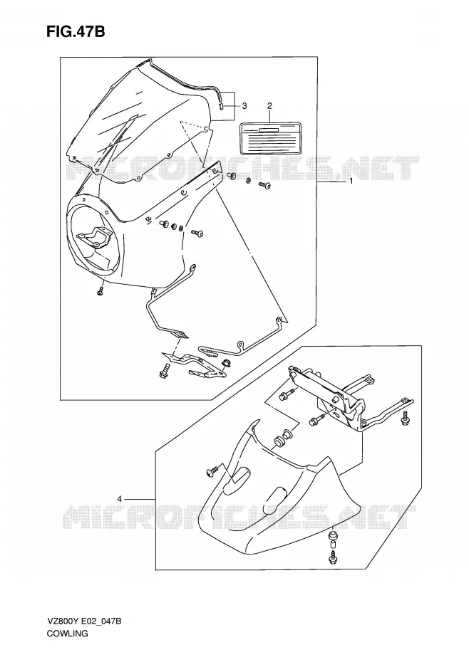 FAIRING (OPTIONAL, MODEL K1/K2/K3) Suzuki MOTO 800 MARAUDER 2001  VZ800K1(E2)
