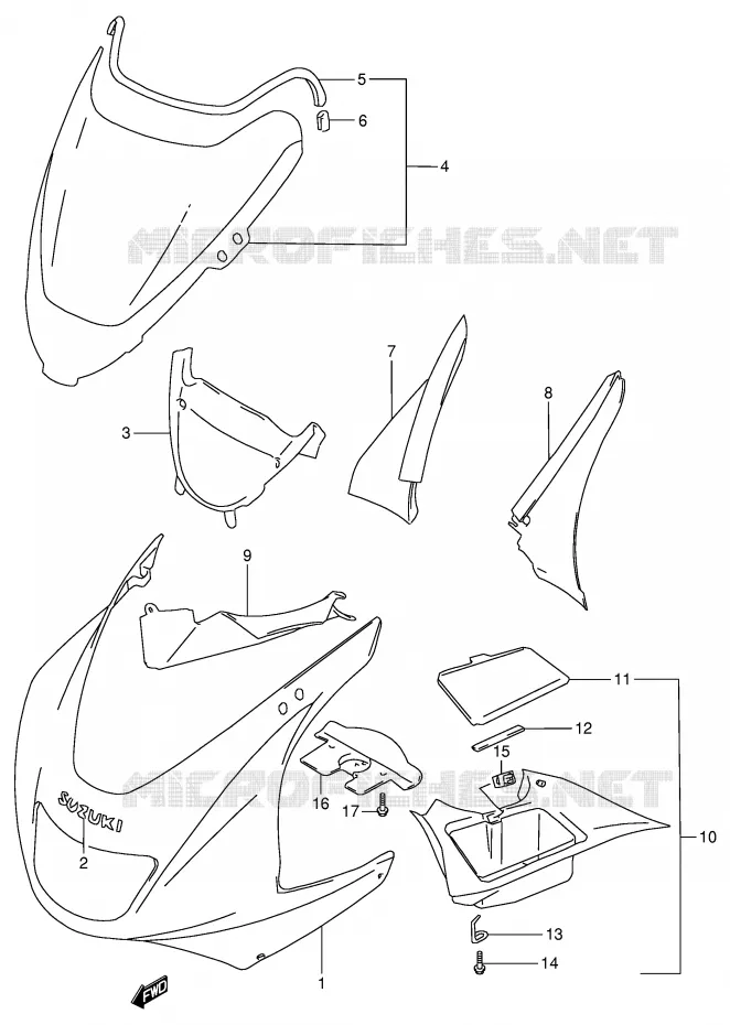 FAIRING (RF900RR/RS) Suzuki MOTO 900 RF 1998  RF900RW(E2)