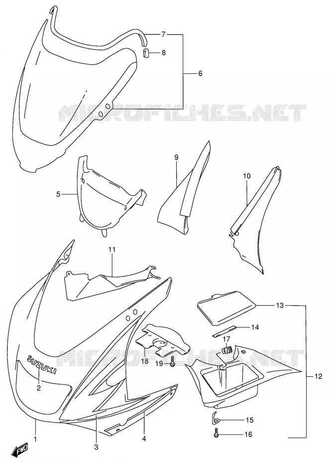 FAIRING (RF900RS2) Suzuki MOTO 900 RF 1995  RF900RS2(E2)
