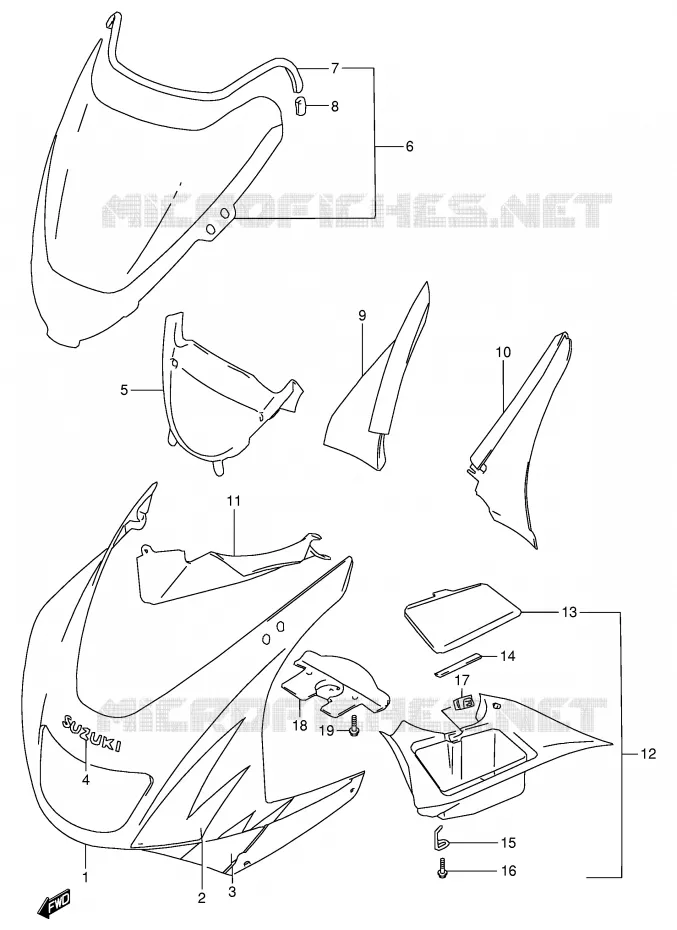 FAIRING (RF900RT/RV) Suzuki MOTO 900 RF 1996  RF900RT(E2)