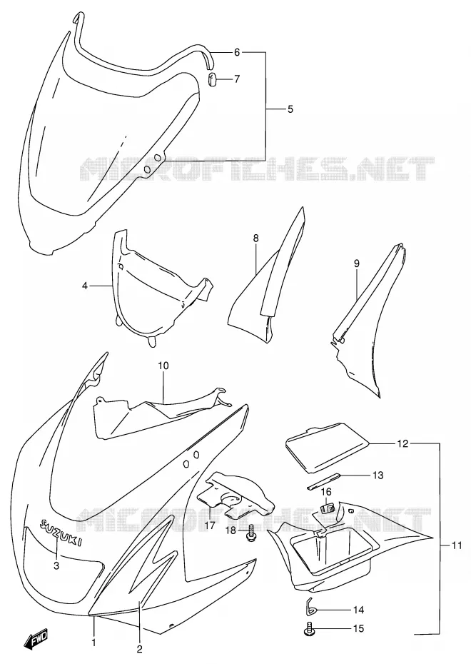 FAIRING (RF900RW) Suzuki MOTO 900 RF 1996  RF900RT(E2)