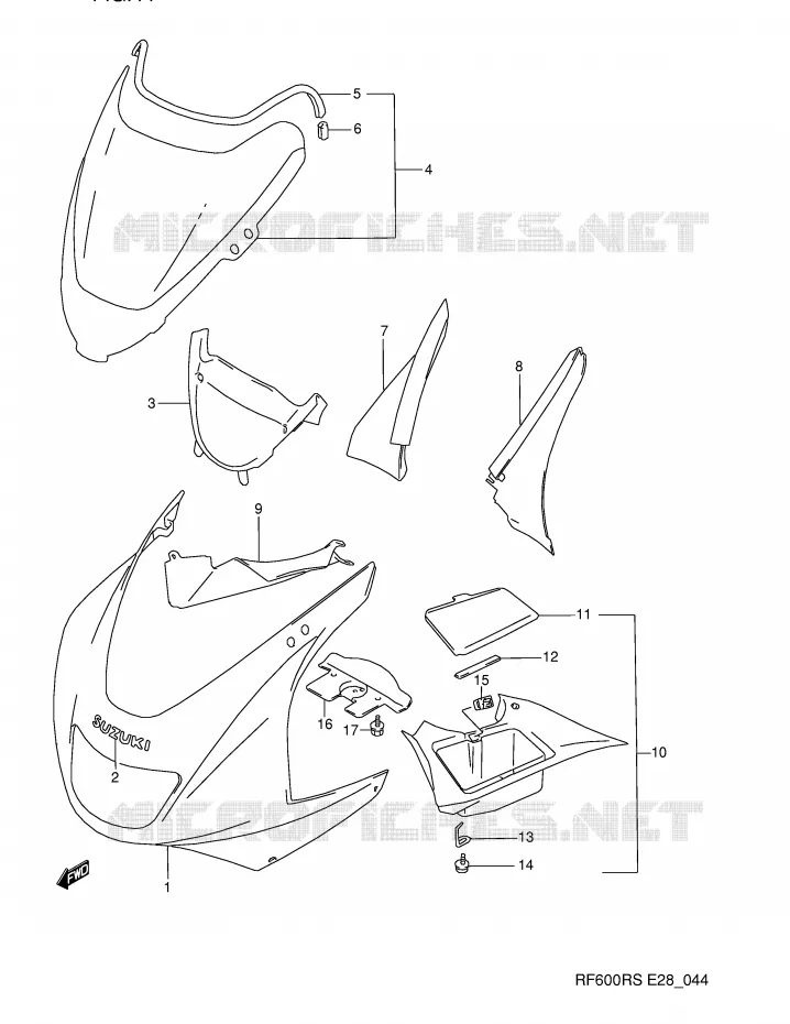 FAIRING Suzuki MOTO 600 RF 1993  RF600RP(E28)