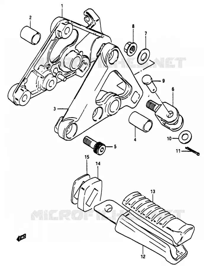 FOOTREST Suzuki MOTO 50 RG 1985  RG50F(D/E/F/1/G/J/K)