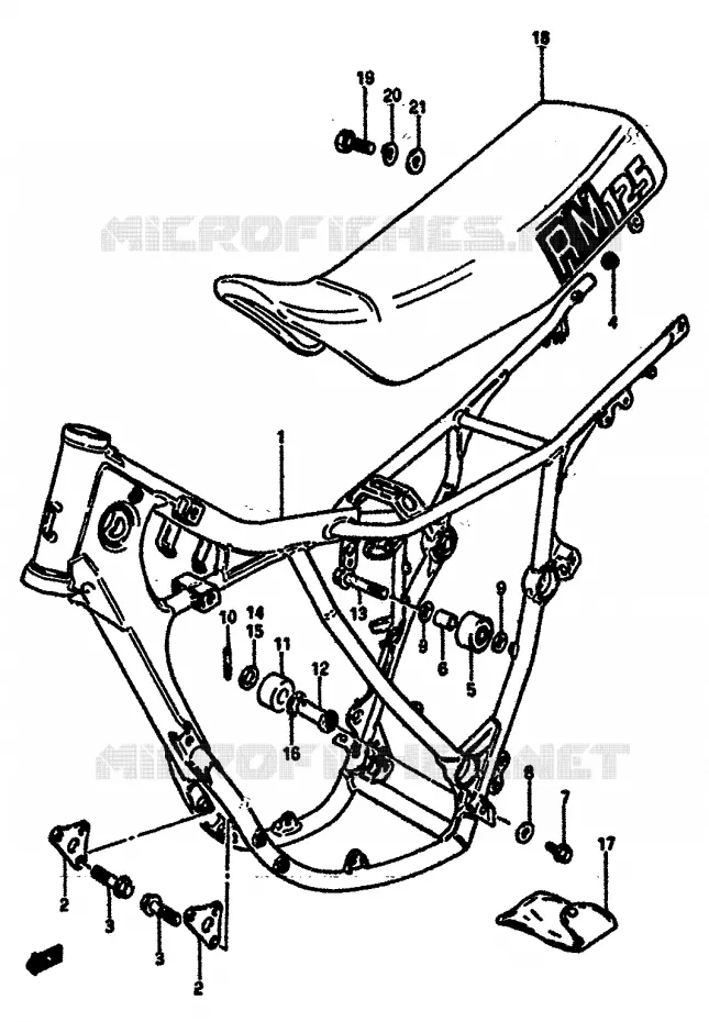 FRAME-SEAT Suzuki MOTO 125 RM 1984  RM125E(E/F)