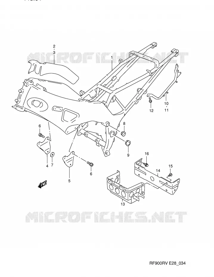 FRAME Suzuki MOTO 900 RF 1995  RF900RZS(E28)