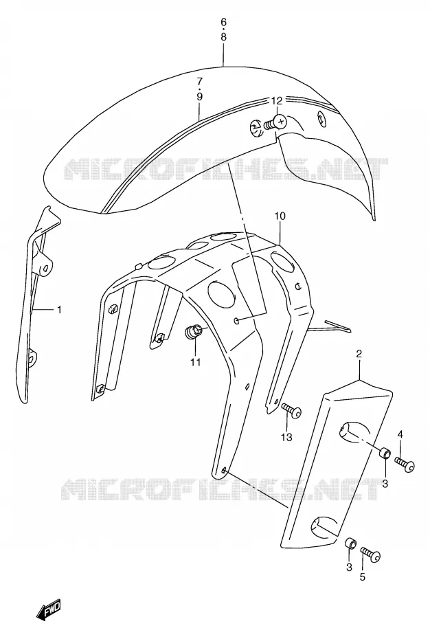 FRONT FENDER (MODEL W) Suzuki MOTO 800 MARAUDER 2000  VZ800Y(E2)