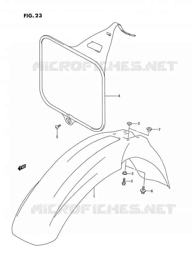 FRONT FENDER Suzuki MOTO 250 RM 1994  RM250R(E2)