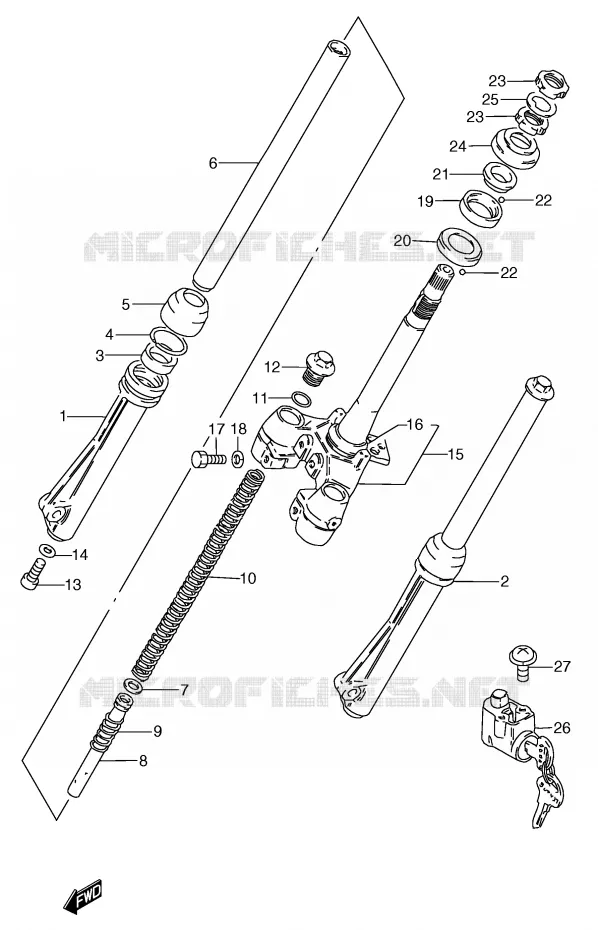 FRONT FORK (MODEL M) Suzuki SCOOTER 50 Autres-modeles 1996  RC50T(E1)