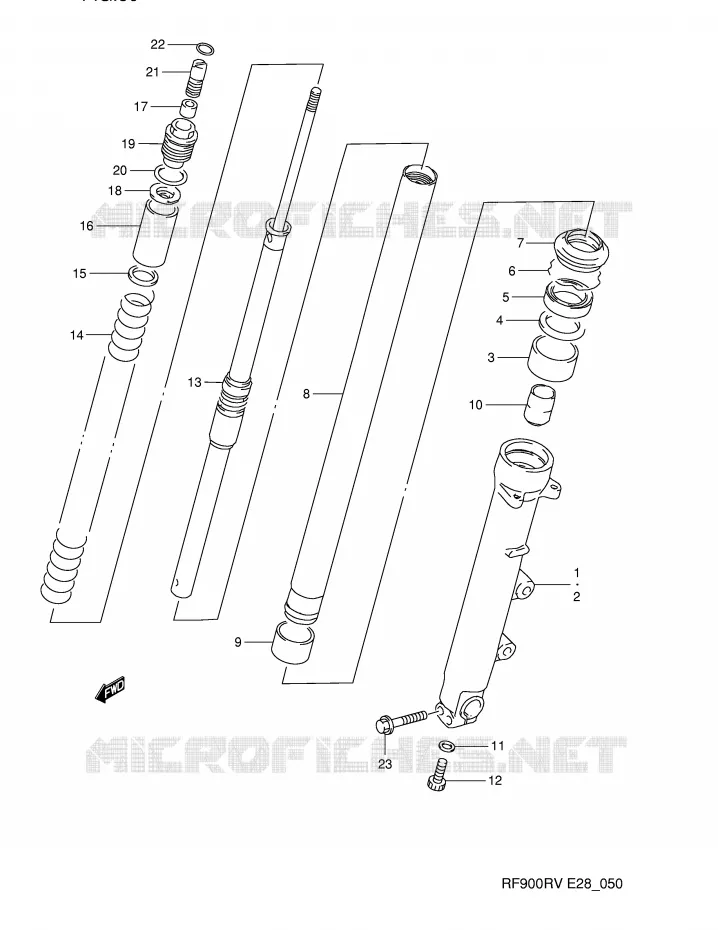FRONT FORK (MODEL R/S) Suzuki MOTO 900 RF 1994  RF900RR(E28)