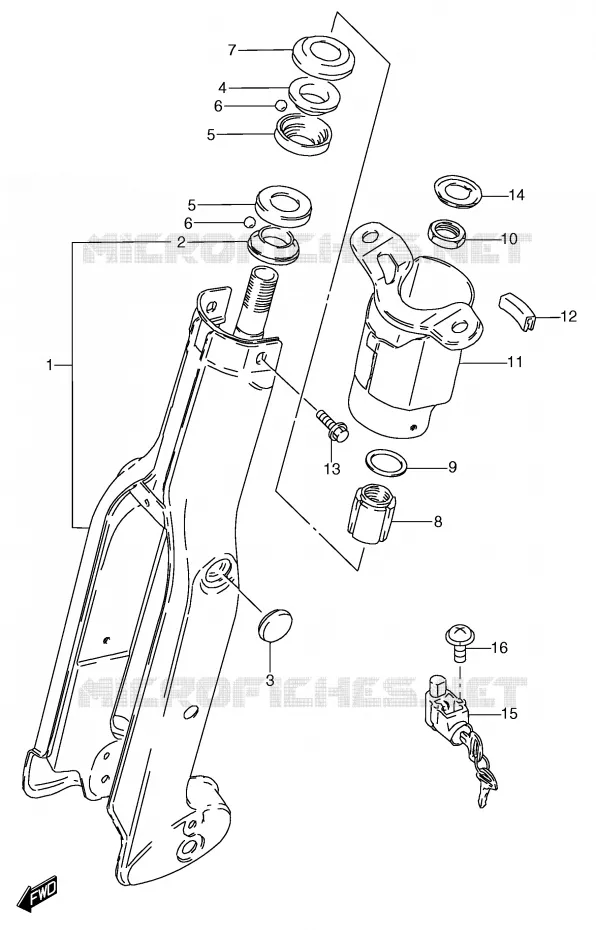 FRONT FORK (MODEL T) Suzuki SCOOTER 50 Autres-modeles 1991  RC50M(E1)
