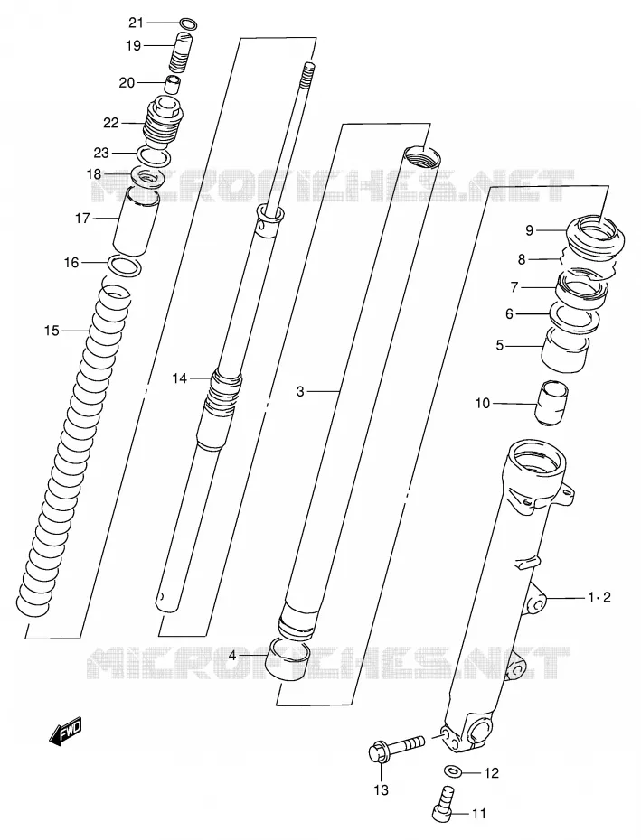 FRONT FORK (RF900RR/RS) Suzuki MOTO 900 RF 1996  RF900RT(E2)