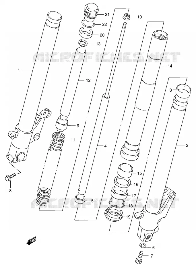 FRONT FORK Suzuki MOTO 125 RG 1999  RG125FX(E6)