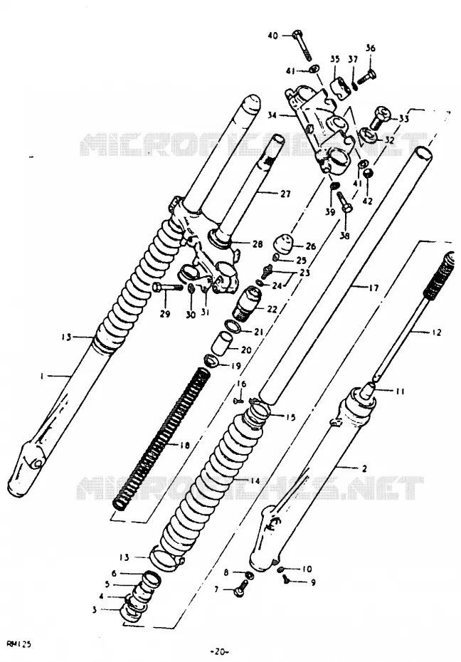 FRONT FORK Suzuki MOTO 125 RM 1979  RM125N