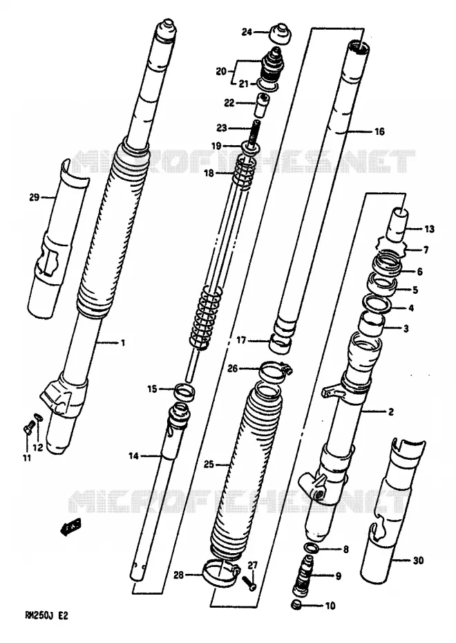FRONT FORK Suzuki MOTO 250 RM 1988  RM250J