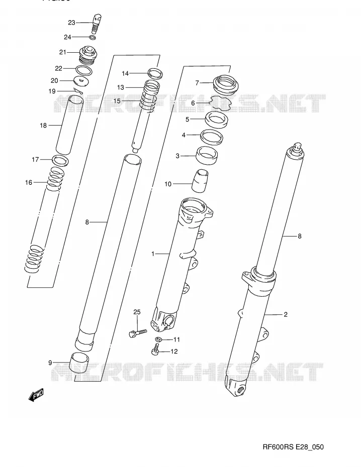 FRONT FORK Suzuki MOTO 600 RF 1995  RF600RS(E28)