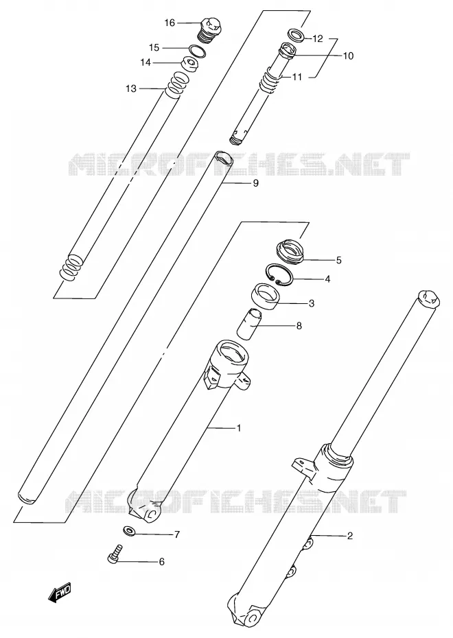 FRONT FORK Suzuki MOTO 80 RG 1985  RG80CF(E4)