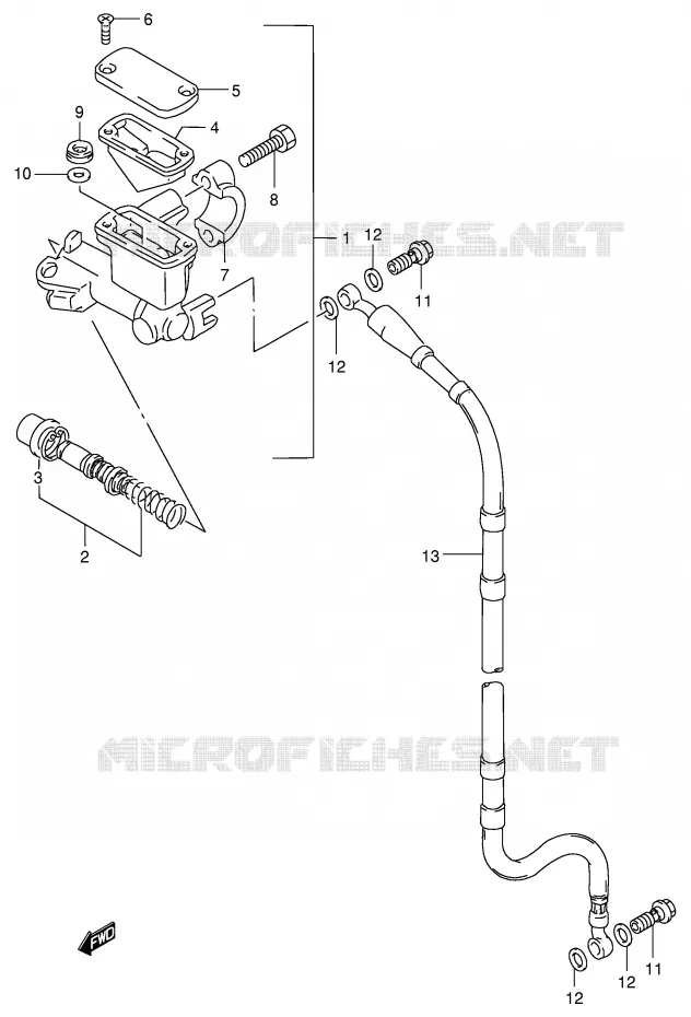 FRONT MASTER CYLINDER (MODEL T/V/W) Suzuki MOTO 125 RM 1998  RM125W(E2)