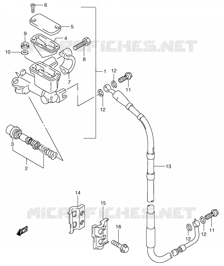 FRONT MASTER CYLINDER (MODEL X/Y) Suzuki MOTO 125 RM 1998  RM125W(E2)