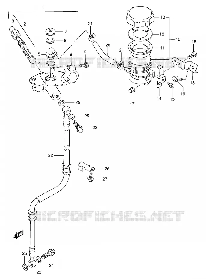 FRONT MASTER CYLINDER Suzuki MOTO 125 RG 1999  RG125FX(E6)