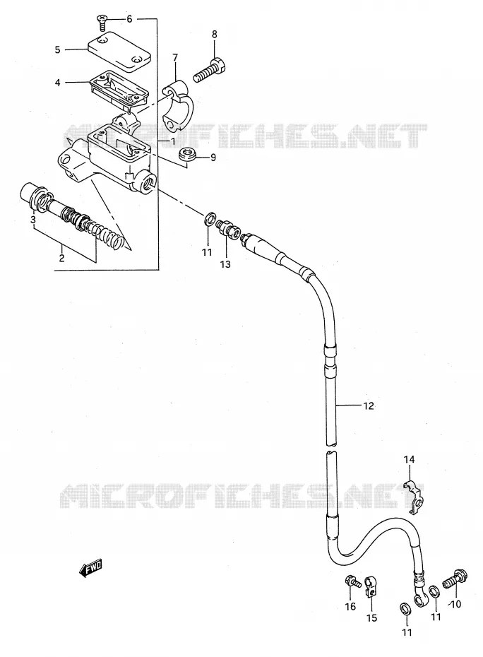 FRONT MASTER CYLINDER Suzuki MOTO 125 RM 1995  RM125S(E28)