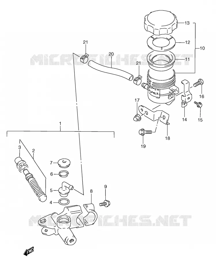 FRONT MASTER CYLINDER Suzuki MOTO 250 RG 1993  RGV250P(E24)