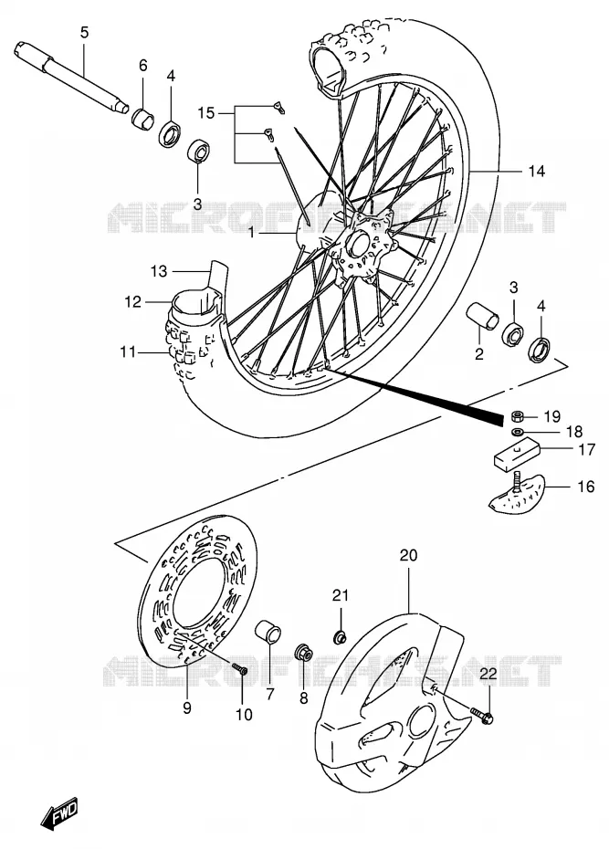 FRONT WHEEL (MODEL T) Suzuki MOTO 125 RM 2000  RM125Y(E2)