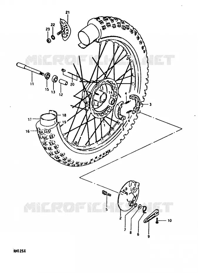 FRONT WHEEL Suzuki MOTO 125 RM 1981  RM125X