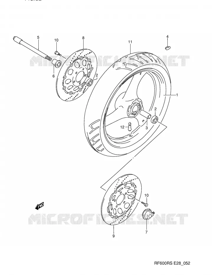 FRONT WHEEL Suzuki MOTO 600 RF 1993  RF600RP(E28)