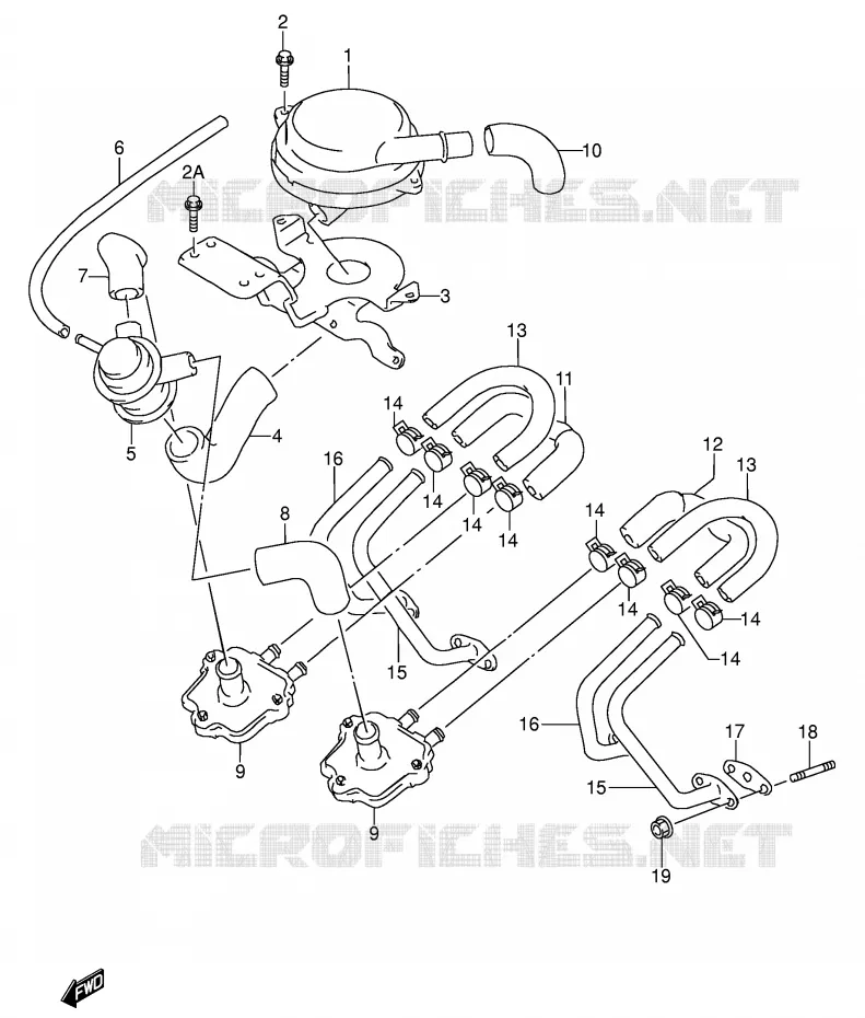 FUEL EVAP SYSTEM (MODEL P/R E18/E39) Suzuki MOTO 600 RF 1997  RF600RUV(E2)